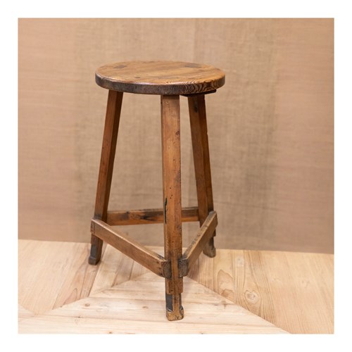 Pine Industrial Stool