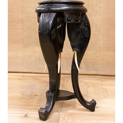 19Th Century Ebonised Elephant Table
