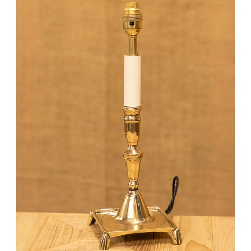 18Th Century Brass Candlestick Lamp