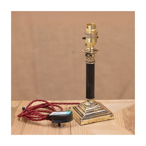 Ebony Corinthian Column Table Lamp