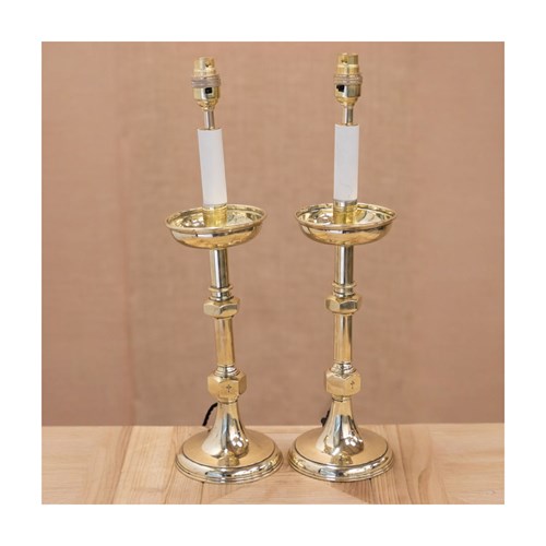 Pair Of Brass Table Lamps