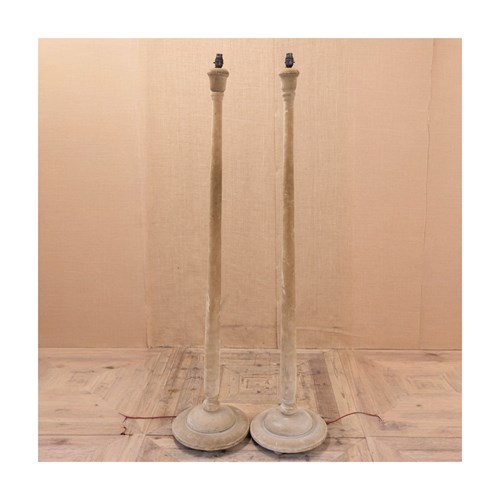 Pair Of Velvet Floor Lamps