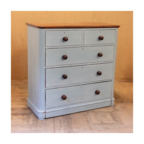 Blue Painted Chest Of Drawers