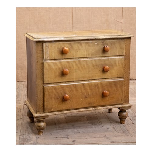 Painted Pine Faux Maple Chest Of Drawers