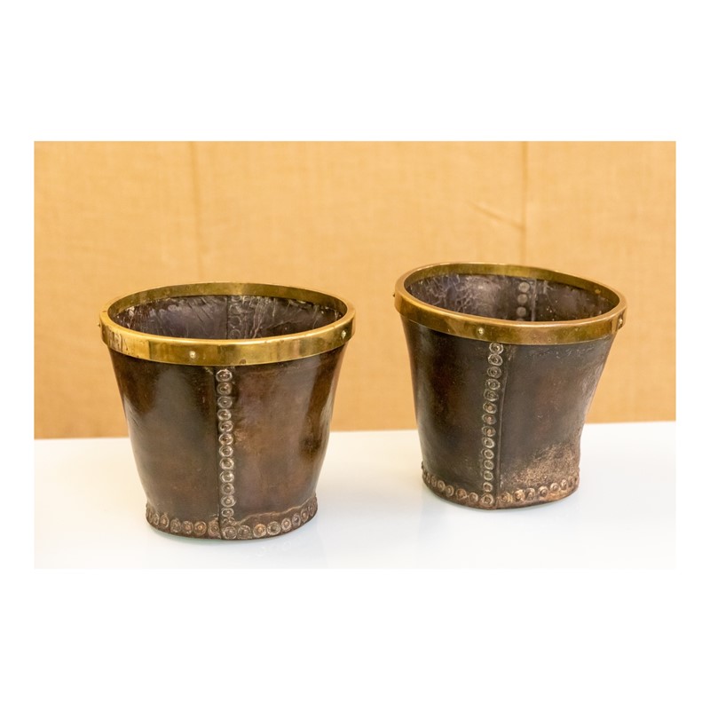 Riveted Leather Fire Bucket / Waste Paper Bin -luke-arnold-antiques-isimg-644754-main-638047053032603840.JPG