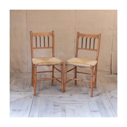 Pair Of Simulated Bamboo Side Chairs