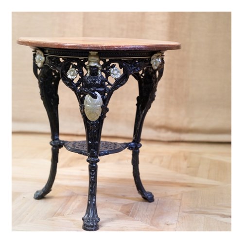 19Th Century Cast Iron Britannia Pub Table 