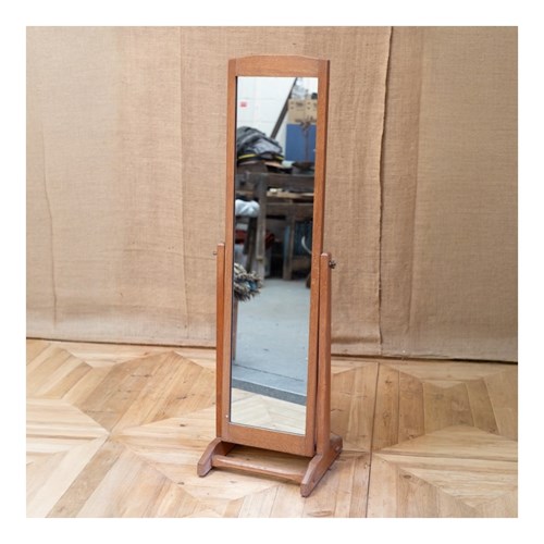 Arts & Crafts Cotswold School Oak Cheval Mirror