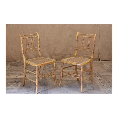 Pair Of Simulated Bamboo Chairs