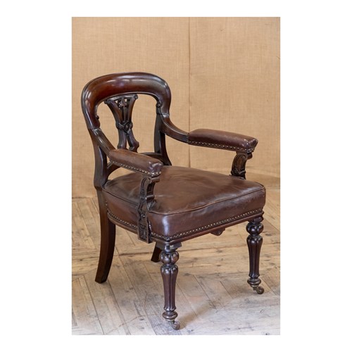 William IV Leather Desk Chair 