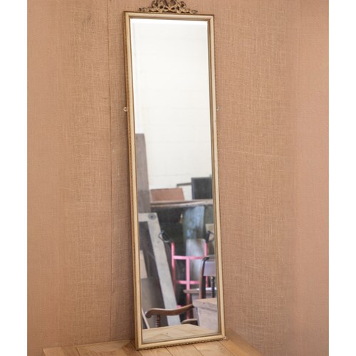 Carved & Painted Giltwood Wall Mirror With Original Decoration 