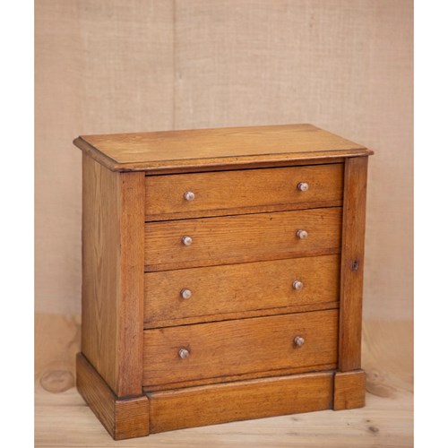 Miniature Golden Oak Wellington Chest 