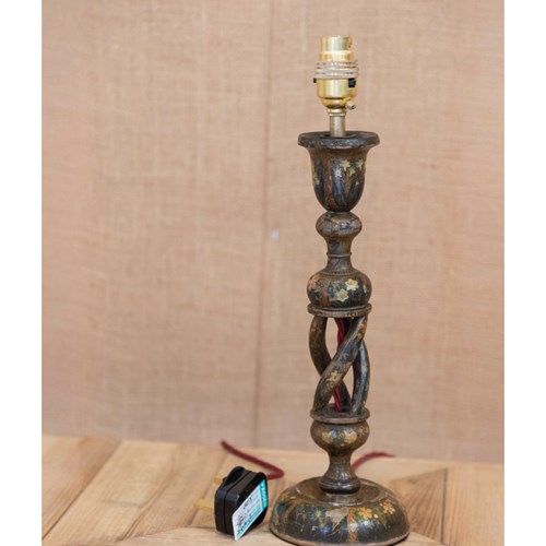 Kashmiri Lacquered & Painted Table Lamp