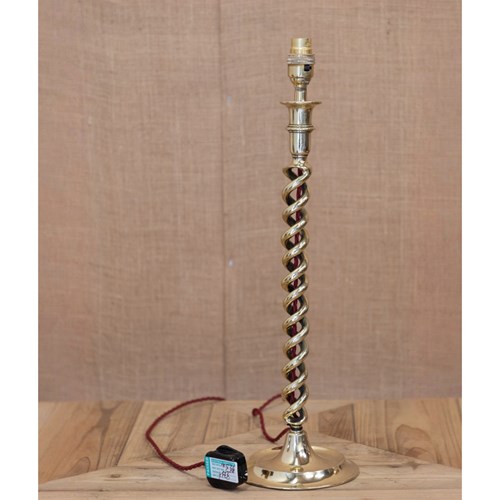 Large Brass Barley Twist Lamp