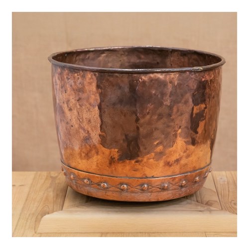 Riveted Copper Copper Log Bin / Planter 