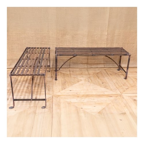 Pair Of Strapwork Plant Stands Or Benches 