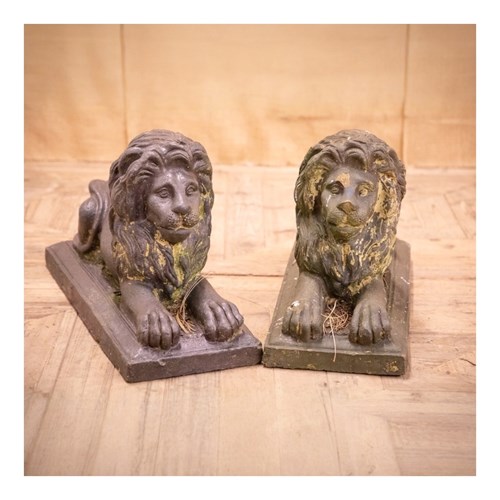 Pair Of Salt Glaze Lions