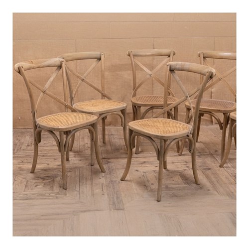 Set Of Six Bentwood Dining Chairs By OKA 