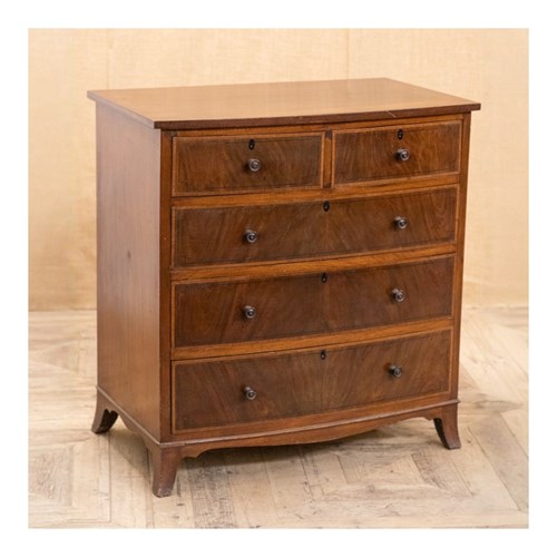 Mahogany Bow Fronted Chest Of Drawers