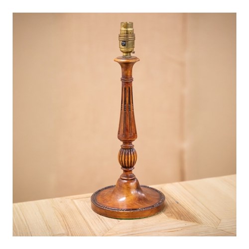 Edwardian Turned Beech Table Lamp