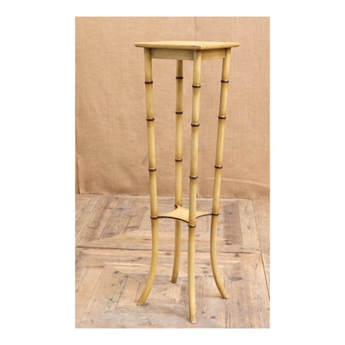 Mid Century Painted Faux Bamboo Torchere