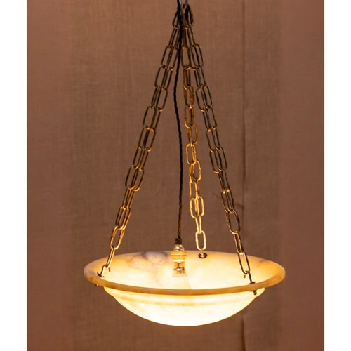 Art Deco Polished Alabaster Plafonnier