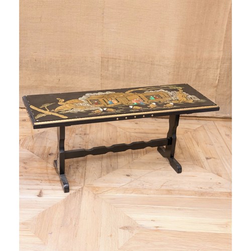 Black Lacquered Coffee Table By Charles Webber