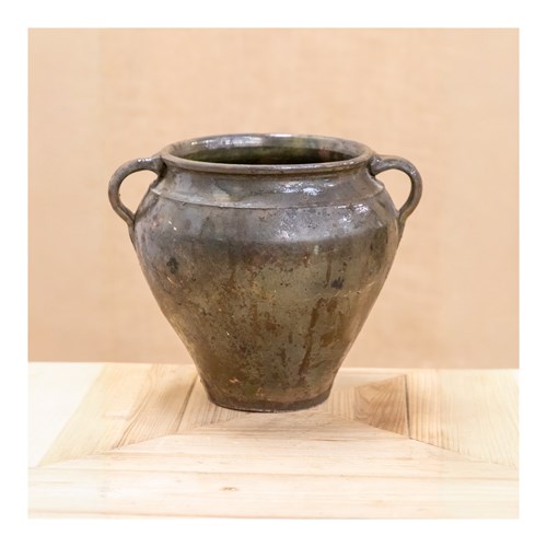 Green Glazed Olive Jar