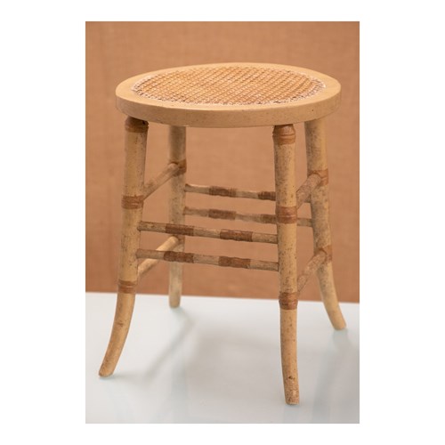 Painted Faux Bamboo Stool
