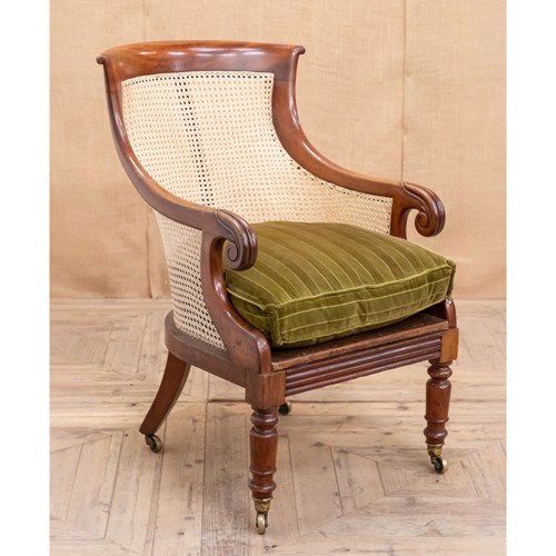 Mahogany Bergere Cned Library Chair 