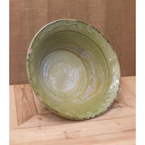 Large Green Glazed Bowl
