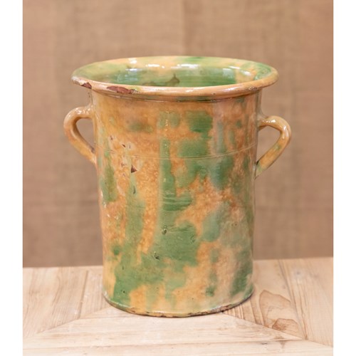 Green & Yellow Twin Handled Vase