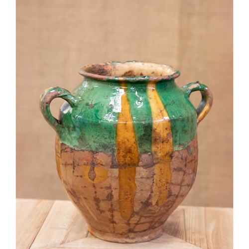 French Green & Yellow Confit Pot