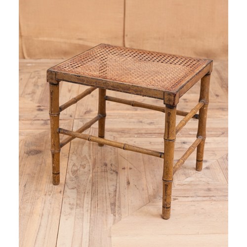 Regency Faux Bamboo Stool In The Orignal Paint