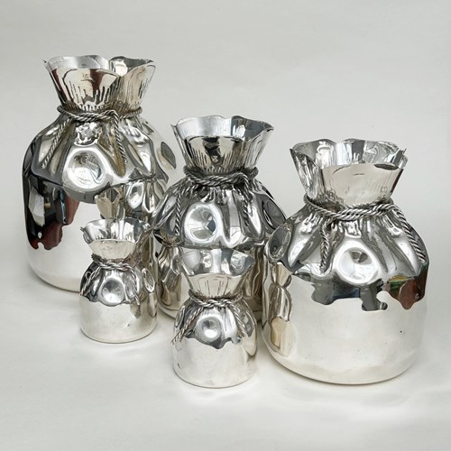 Silver Money Sack Vases