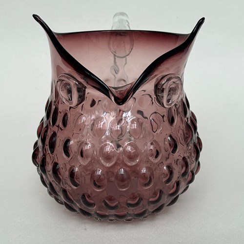 Blenko Glass Owl Jug
