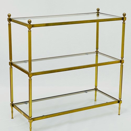 Brass And Glass Étagère