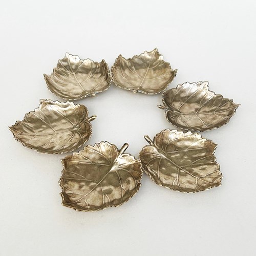 Set Of Brass Leaf Dishes