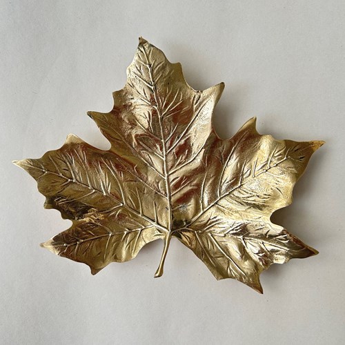 Brass Maple Leaf Dish