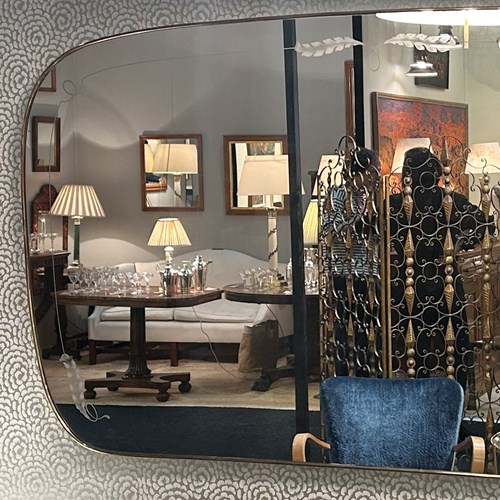 Large Horizontal Brass Framed Mirror