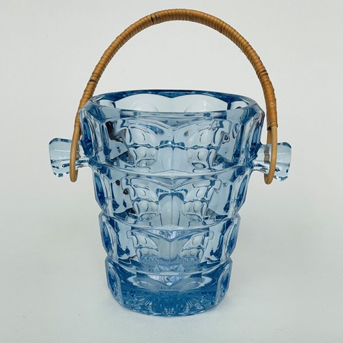 Blue Glass Ice Bucket 