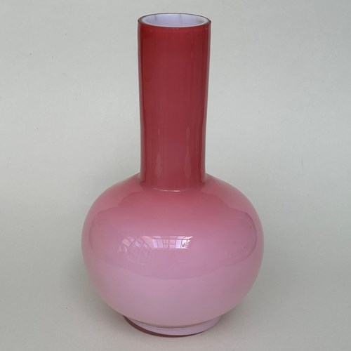 Pink Cased Glass Vase