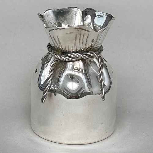 Small Silver Plate Money Sack Vase