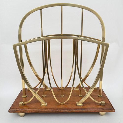 Brass And Oak Magazine Rack