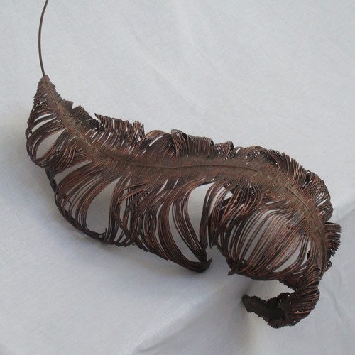 Curled copper feather