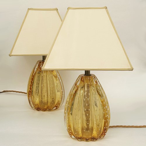 Pair Of Murano Bullicante Lamps