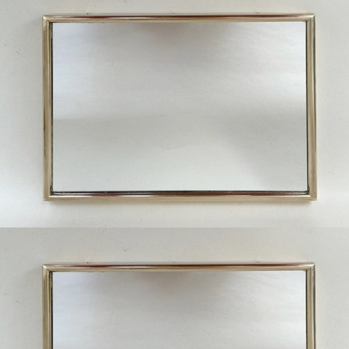 Pair Of Small Brass Framed Mirrors