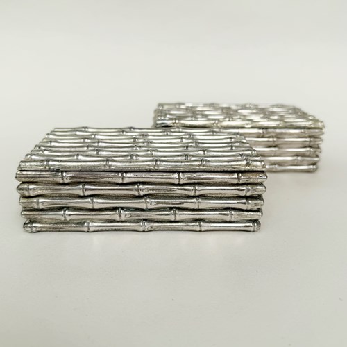 Silver Faux Bamboo Boxes