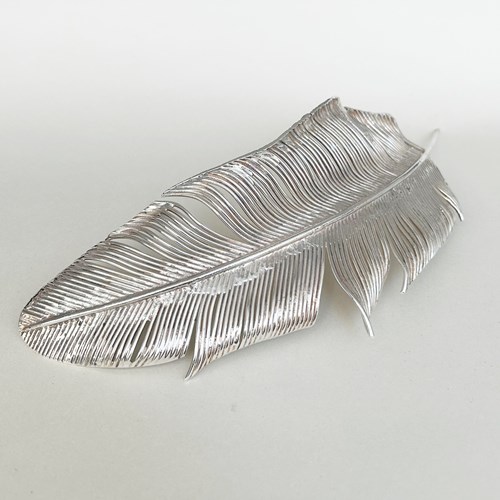 Silver Plated Feather