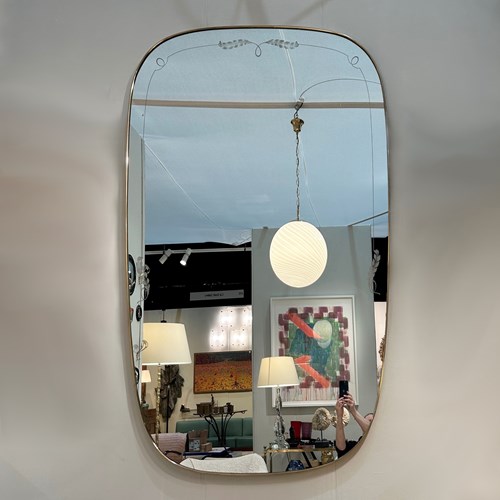 Large Brass Framed Mirror